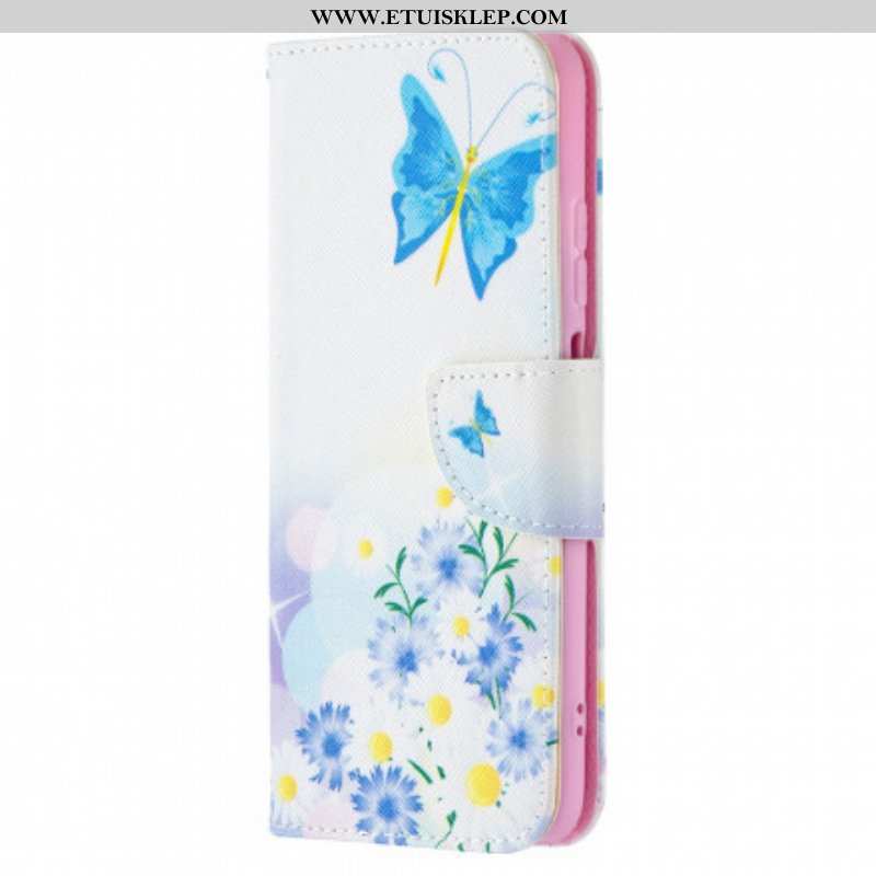 Etui Na Telefon Pokrowce do Xiaomi Redmi Note 10 / 10S Malowane Motyle I Kwiaty